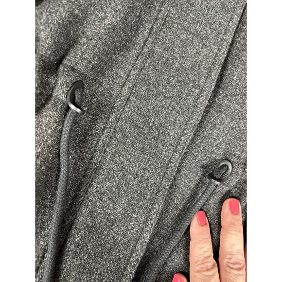 Madewell Vancouver Parka Coat Dark Grey Size XL Wool Blend Faux Fur Hood Pockets - Picture 13 of 16
